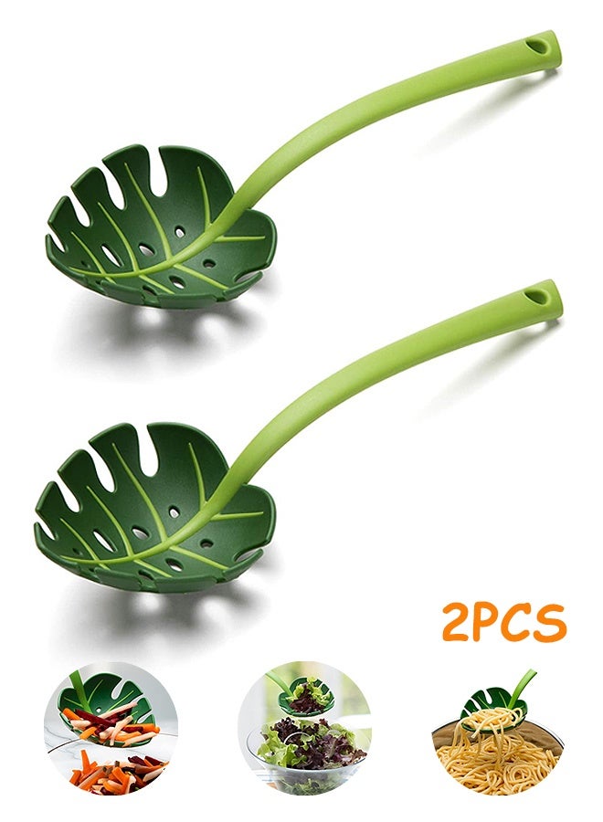MXN 2 Pcs Cooking Spoon, Kitchen Spoon, Stirring Spoon For Noodles, scattered food in water, etc (Green) - Image 1