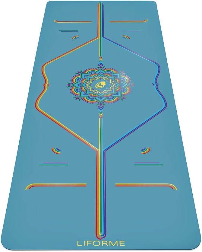 Liforme Printed Yoga Mat – Free Yoga Bag Included - Patented Alignment System, Warrior-like Grip, Non-slip, Eco-friendly, Sweat-Resistant, Long, Wide, 4.2mm thick mat for comfort - Image 1