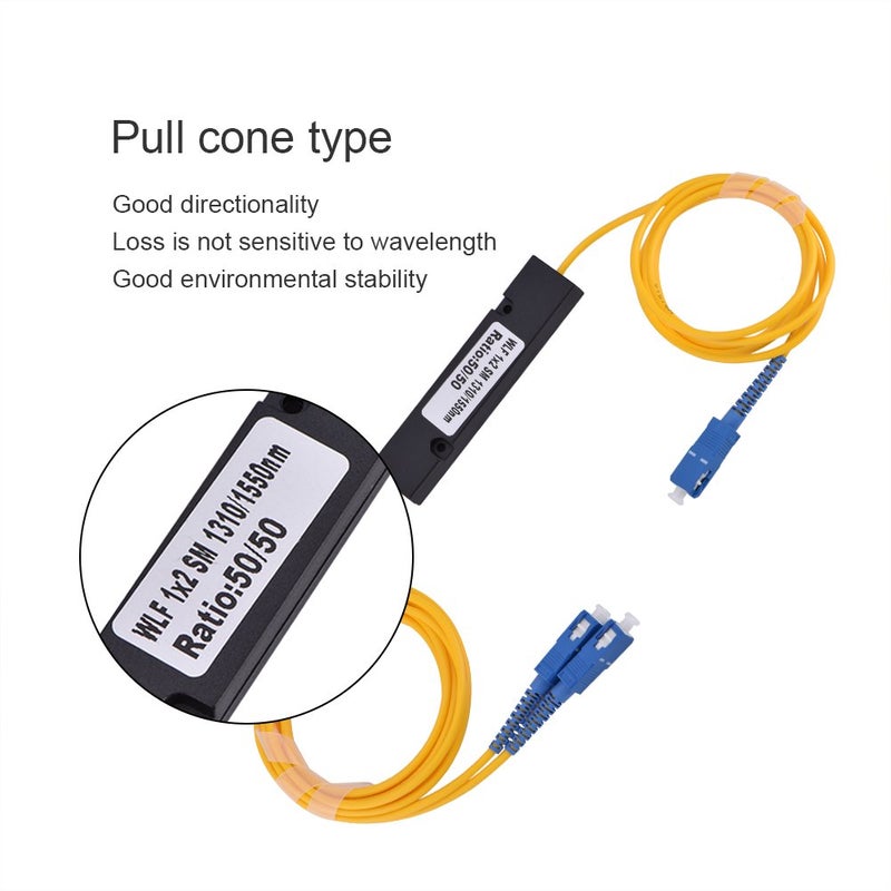ZERONE 1x2 SC Optical Fiber Splitter, PLC Single Mode 1310nm 1550nm Wavelength Splitter with Low Insertion Loss for FTTH FTTX Network Installation and Fiber Optic Connectivity - Image 3