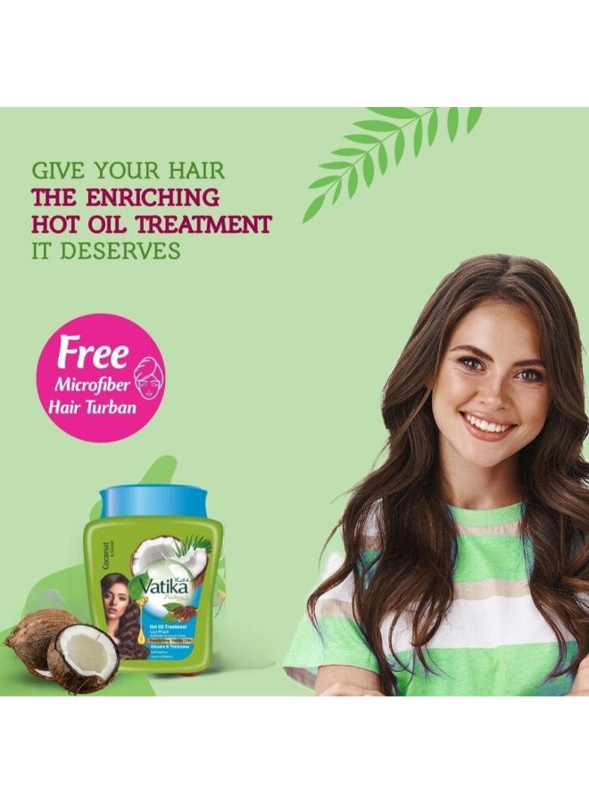 Vatika Coconut &Castor Hair Oil Treatment for Hair Volume & Density, 1Kg - Image 4