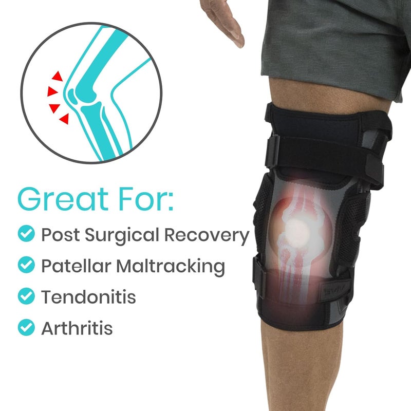 Vive Hinged Knee Brace with Side Stabilizers  Support for Patella  Meniscus Tear Pain for Men  Women  Adjustable Hinges for Hyperextension MCL ACL  Sports Injury  Heavy Duty for Stability - Image 5