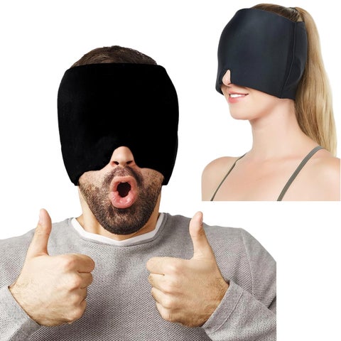 Premium Gel Ice Headache Relief Cap - Heavy-Duty Hot & Cold Therapy Hat - Durable High-Density Cool Ice Head Wrap and Ice Pack Mask for Tension, Stress & Migraine Recovery (Sleek Modern Black Space-Saving Profile) - Manual Wearable Compression Convenience & Personal Health Facility Asset Management Template