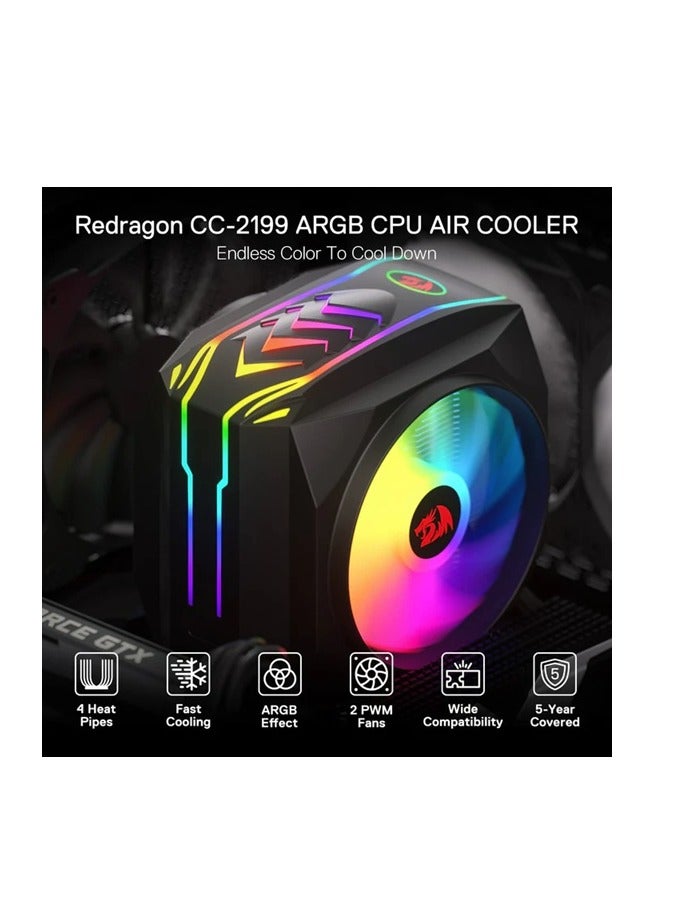 REDRAGON Balder Cc-2199 Argb Single Tower Cpu Air Cooler - Image 1