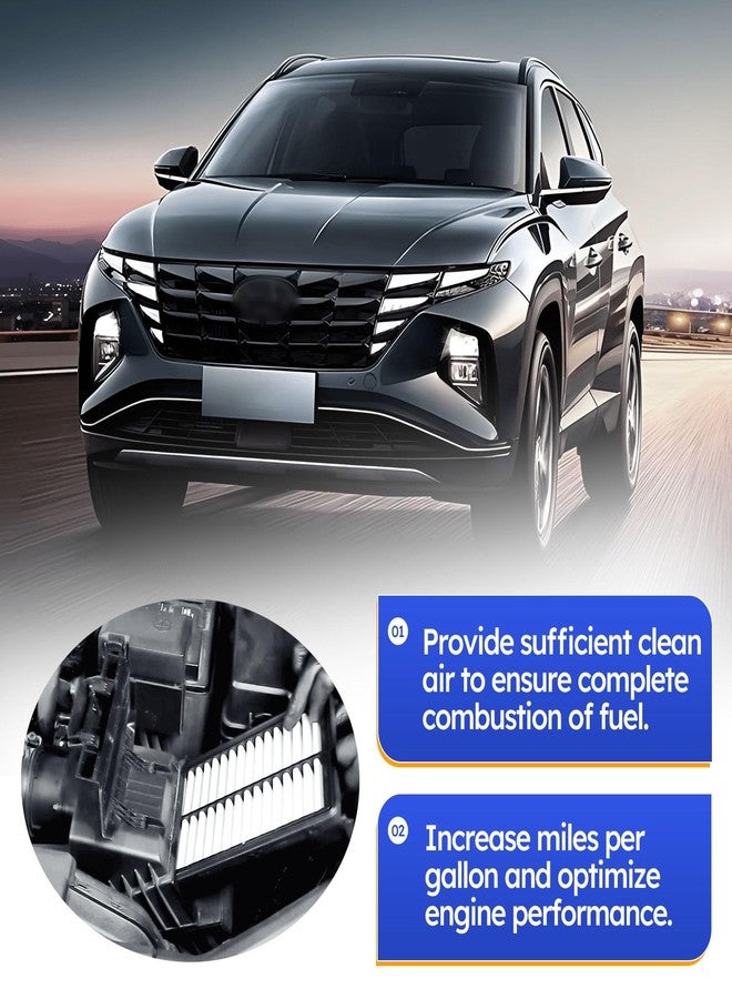 X4XZ 28113-L1000 Engine Air Filter for 2020-2025 Hyundai Tucson/Santa Fe/Sonata/Santa Cruz, 2021-2025 Kia Carnival/K5/Sorento/Sportage (Hybrid excluded) Replace# 28113N9000, PA99540, CF1752, WA11090 - Image 3