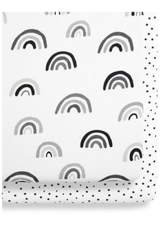 Snuz Pack of 2 Crib Fitted Sheets, Design Ed To Fit Pod Bedside Cribs, 100% Cotton, Infant And Baby, Patternmono Rainbow, Fitted Sheet Size - 44 X 80Cm  - Image 3