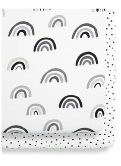 Snuz Pack of 2 Crib Fitted Sheets, Design Ed To Fit Pod Bedside Cribs, 100% Cotton, Infant And Baby, Patternmono Rainbow, Fitted Sheet Size - 44 X 80Cm  - Image 3