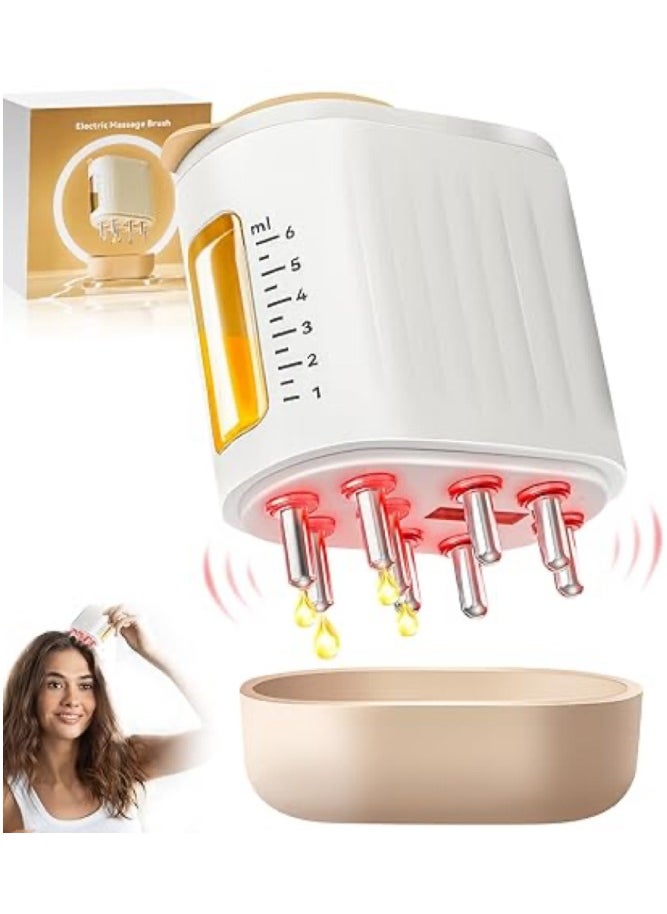 JoyousSto 2 in 1 Electric Scalp Massager and Hair Oil Applicator, Hair Massager Scalp Applicator Brush for Hair Treatment, Growth Medicine Essential Oil Serum, Fillable Brush, Dandruff Exfoliator Treatment  - Image 1