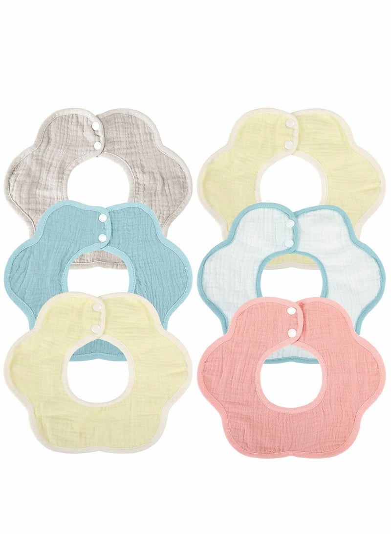 6 Packs Baby Bibs Waterproof Bandana Drool Bib For Toddler Boys Girl 0-6 Years - Image 1