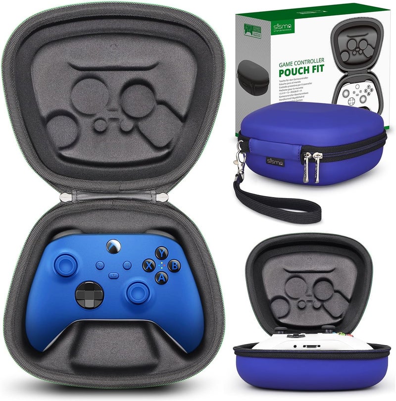 sisma Storage Case Compatible with Xbox Series X S or Core Wireless Controller, Travel Pouch for Storing and Protecting Xbox Wireless Controller, Carrying Case, Blue - Image 1