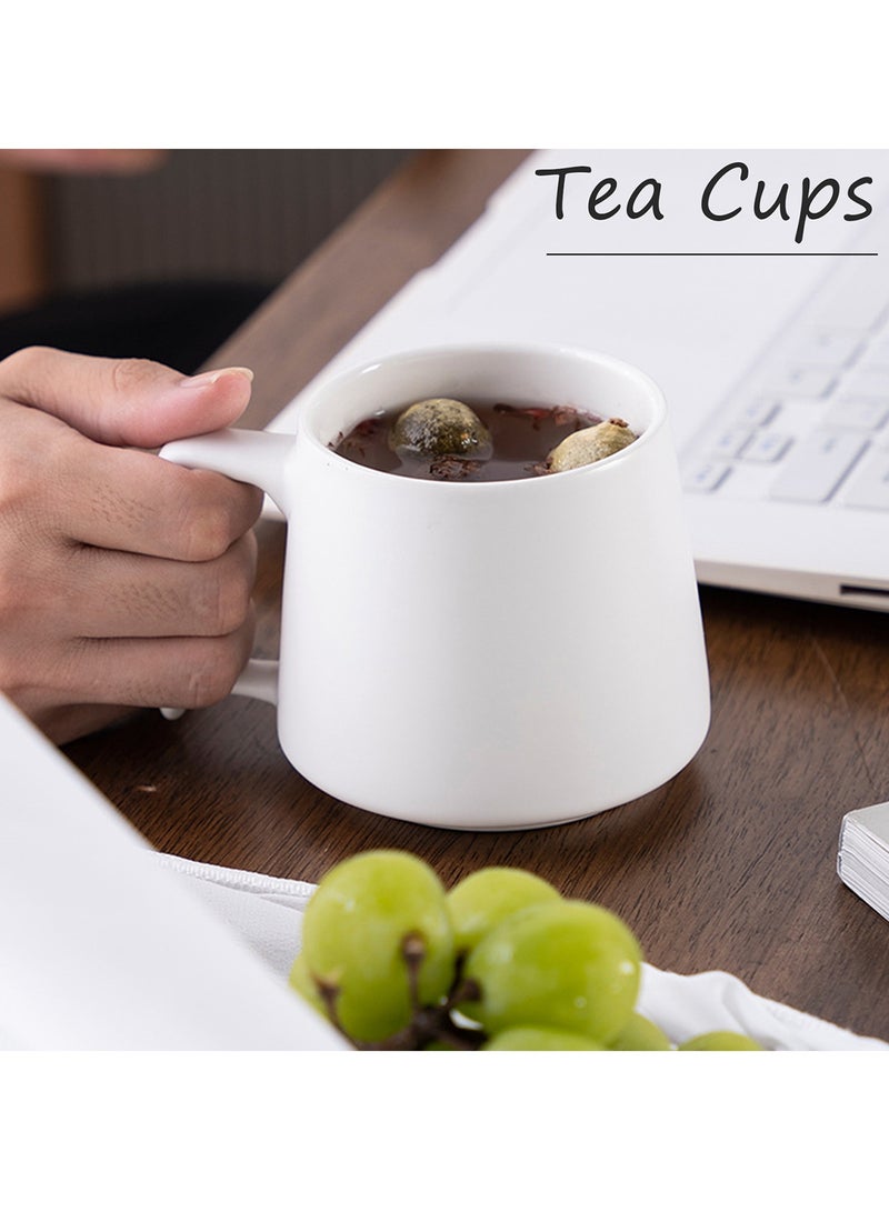 Qiccijoo Ceramic Large Latte Mug Set of 2,Coffee Cups With Big Handle 350ml/12 Oz Drink Cup for Mocha/Cappuccino/Cocoa/Tea/Milk(White) - Image 3