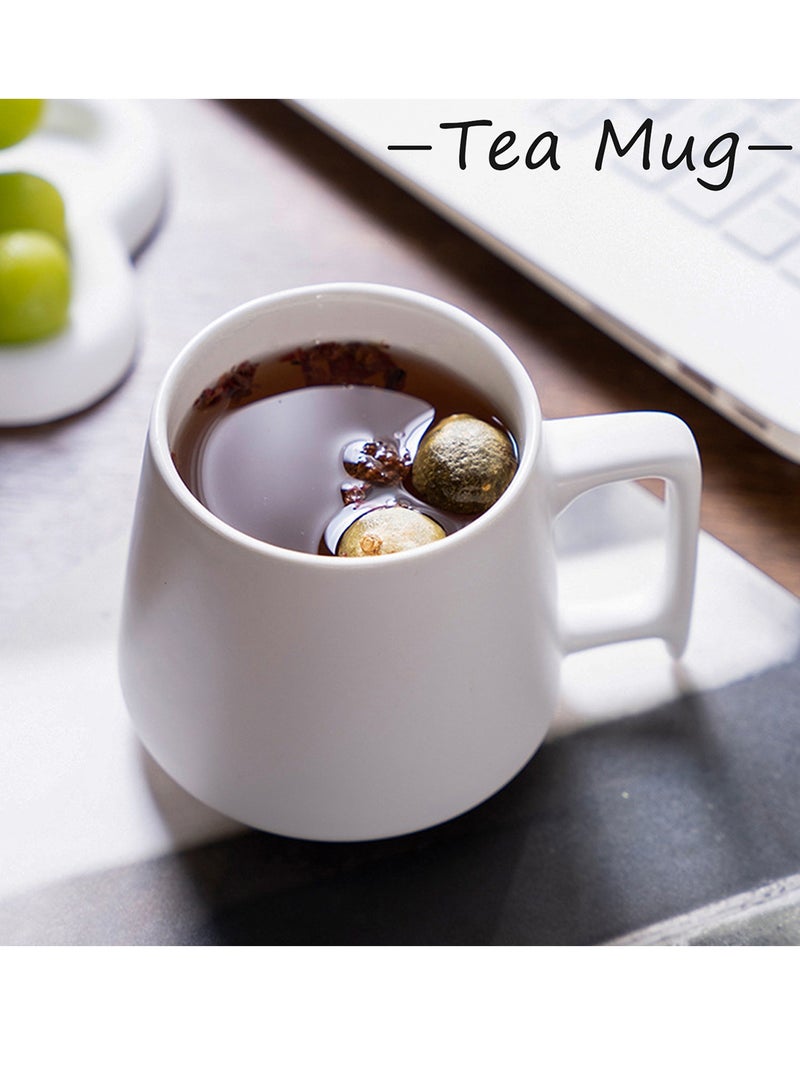 Qiccijoo Ceramic Large Latte Mug Set of 2,Coffee Cups With Big Handle 350ml/12 Oz Drink Cup for Mocha/Cappuccino/Cocoa/Tea/Milk(White) - Image 4