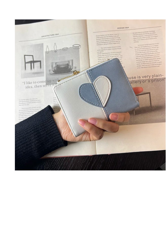 The Black Pearl Accessories Chamoiseather & Leather Flip Wallet & Card Holder with Multiple Pockets and Zipped Pocket Blue - Image 1