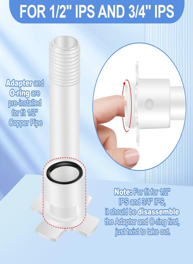 Dreyoo Four in One Tub Adapter, Bathtub Faucet Adapter Slip Fit for Copper, Universal Fits 1/2'' Copper Pipe, 1/2'' IPS and 3/4'' IPS, Tub Spout Diverter Repair Kit with Assembly Tool - Image 5