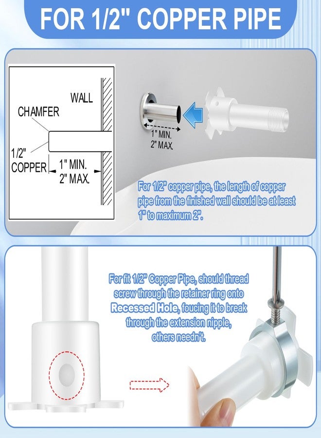 Dreyoo Four in One Tub Adapter, Bathtub Faucet Adapter Slip Fit for Copper, Universal Fits 1/2'' Copper Pipe, 1/2'' IPS and 3/4'' IPS, Tub Spout Diverter Repair Kit with Assembly Tool - Image 4