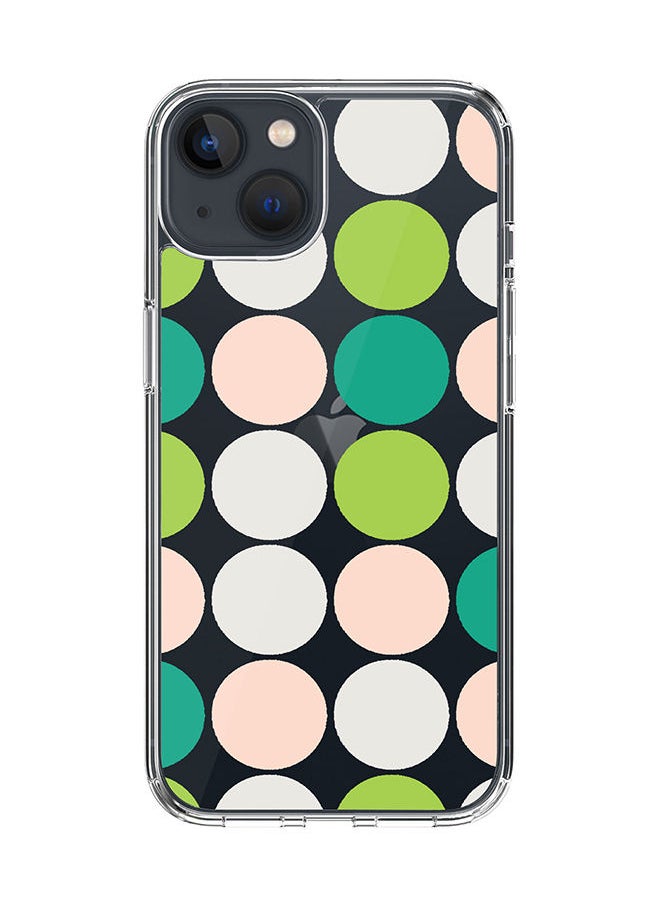 Stylizedd Classic Clear Case for Apple iPhone 14 Hybrid Soft Case Flexible Edges Anti Drop TPU PC Gel Thin Transparent Cover [ Designed for Apple iPhone 14 ] - Summer Dots  - Image 1