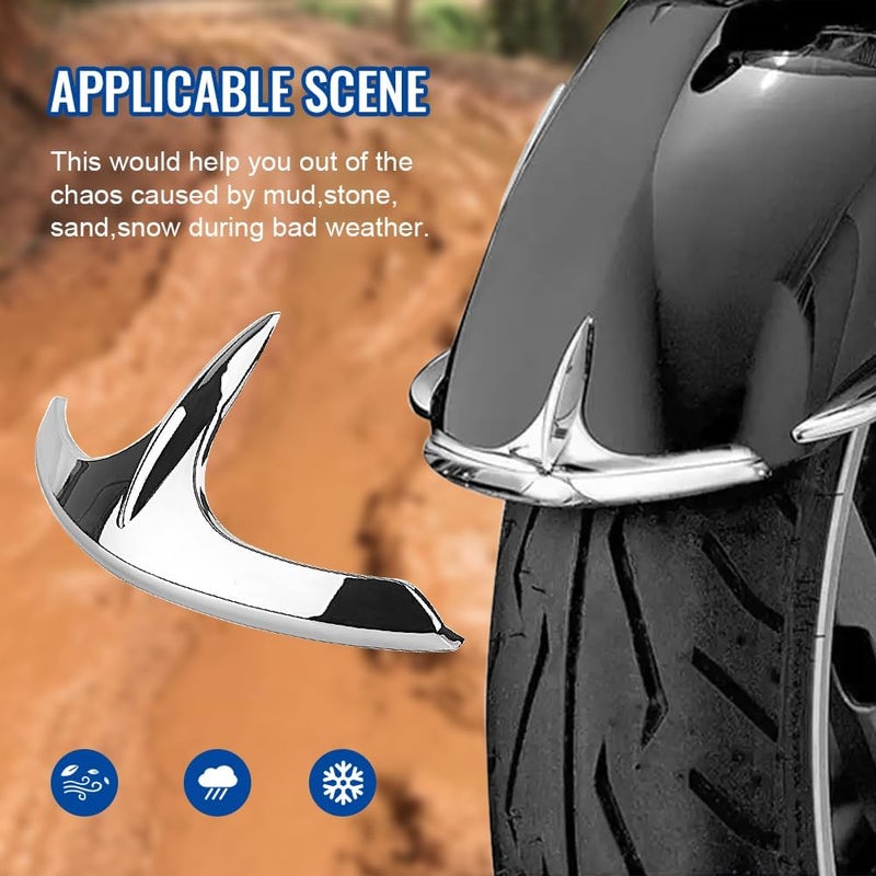 GZYF ABS Plastic Chrome Motorcycle Front Fender Fairing Tip Trim Decorative Accessories Fits for Honda Goldwing GL1800 2001-2017 / Goldwing F6B 2014-2017 / Valkyrie 2014-2017 - Image 4