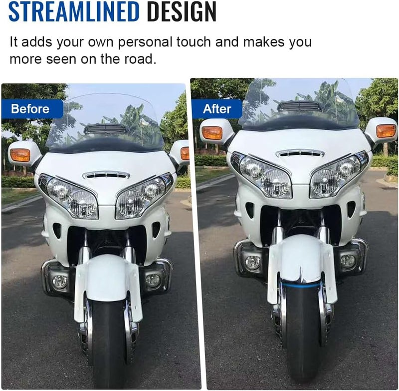 GZYF ABS Plastic Chrome Motorcycle Front Fender Fairing Tip Trim Decorative Accessories Fits for Honda Goldwing GL1800 2001-2017 / Goldwing F6B 2014-2017 / Valkyrie 2014-2017 - Image 5