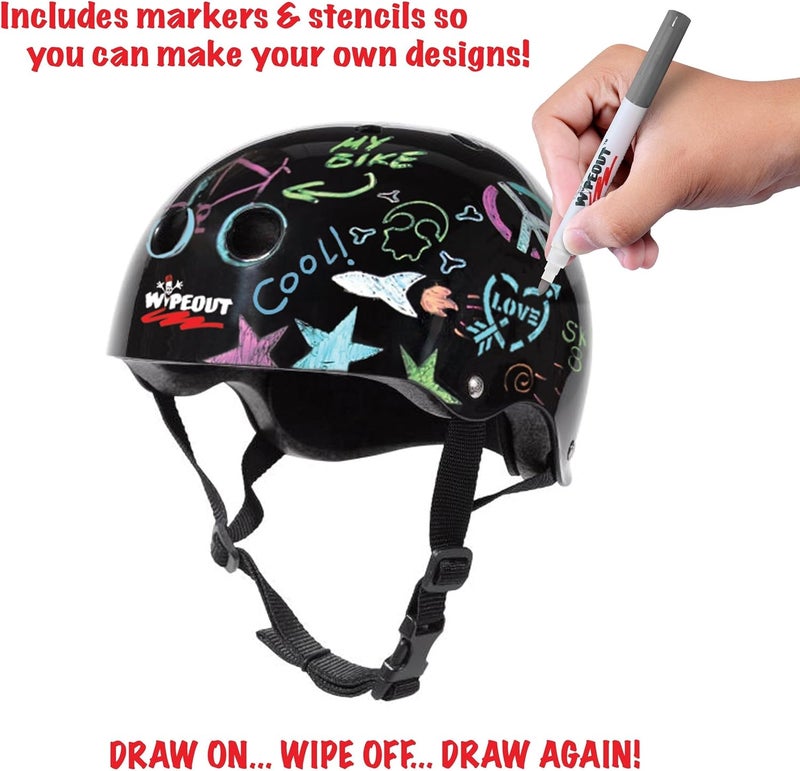 Wipeout Medium Black Dry Erase Helmet for Kids Ages 5+ - Image 2
