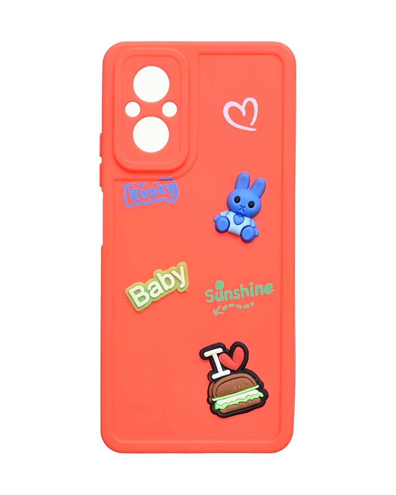 جراب هاتف سيليكون بتصميم لطيف لهاتف ريلمي C67 4G - أحمر - Image 1