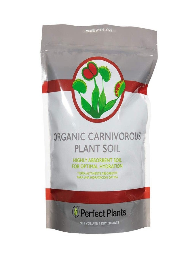 PERFECT PLANTS تربة بيرفكت بلانتس للنباتات اللاحمة | 4 كوارت من المزيج العضوي الممتاز | يُستخدم مع نباتات فينوس آكلة الذباب، أو نباتات الإبريق، أو غيرها من النباتات اللاحمة - Image 1