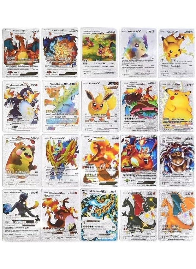 Pokemon 55 PCS Silver Foil Cards Deck Box, TCG Assorted Box Including Tag Team, Tag Cosplay, Rare Mega Ex Series  - Image 2