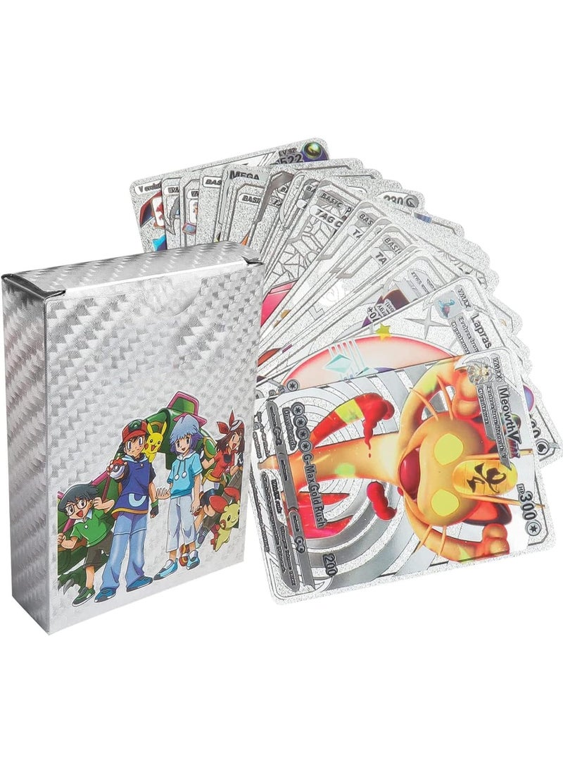 Pokemon 55 PCS Silver Foil Cards Deck Box, TCG Assorted Box Including Tag Team, Tag Cosplay, Rare Mega Ex Series  - Image 1