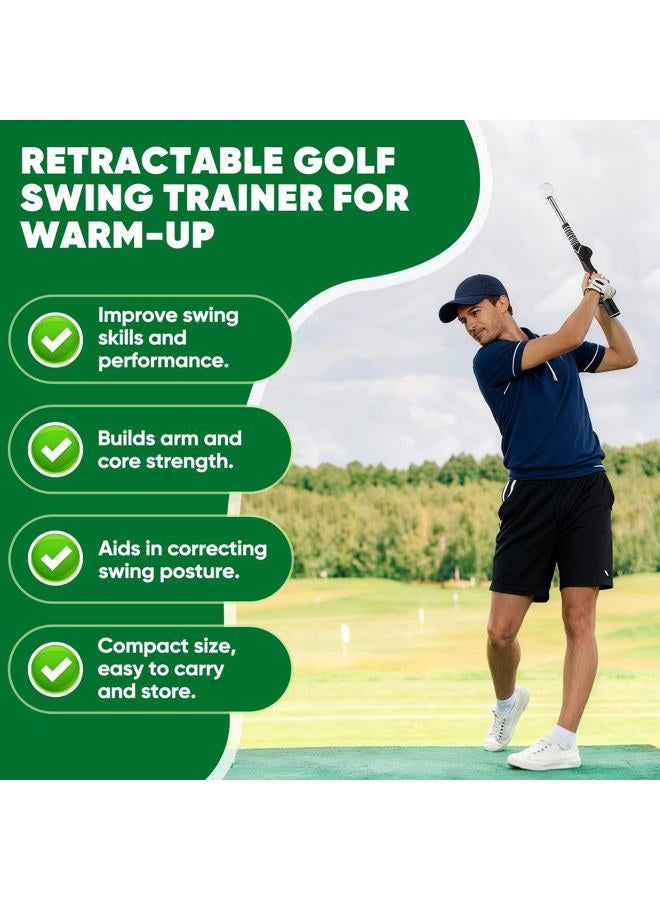 WENTCCION Retractable Golf Swing Training Aid - Portable Grip Trainer with Click Feedback for Right Handed Golfers, Portable Swing Tempo Trainer with Arm Band for Indoor & Outdoor Practice - Image 2