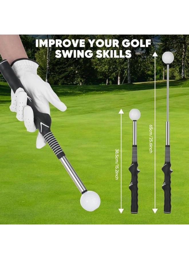 WENTCCION Retractable Golf Swing Training Aid - Portable Grip Trainer with Click Feedback for Right Handed Golfers, Portable Swing Tempo Trainer with Arm Band for Indoor & Outdoor Practice - Image 4