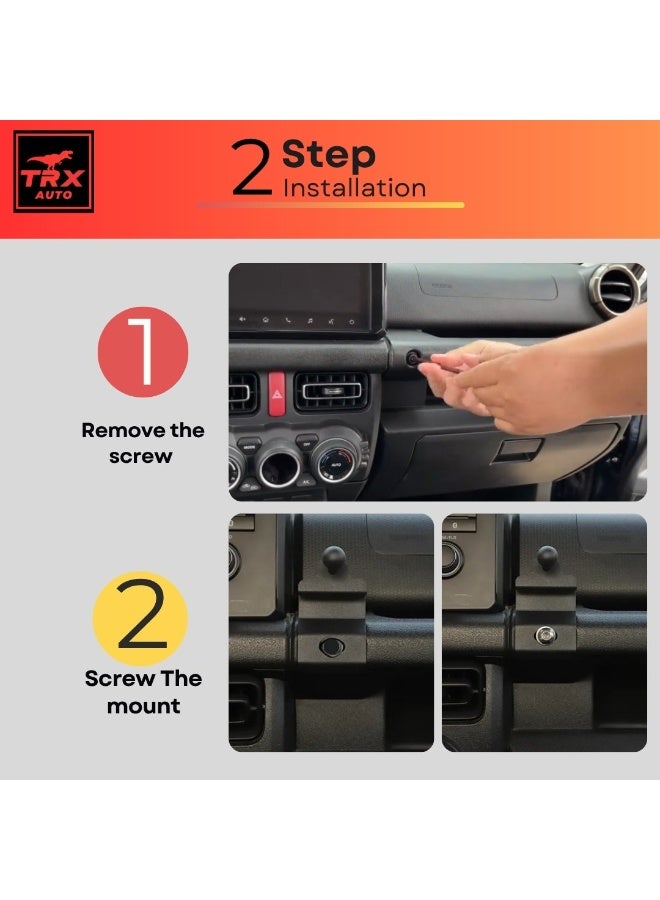  تي ار اكس اوتو حامل هاتف سوزوكي جمني 2019 - 2026 القابل للتثبيت القابل للتعديل - Image 5