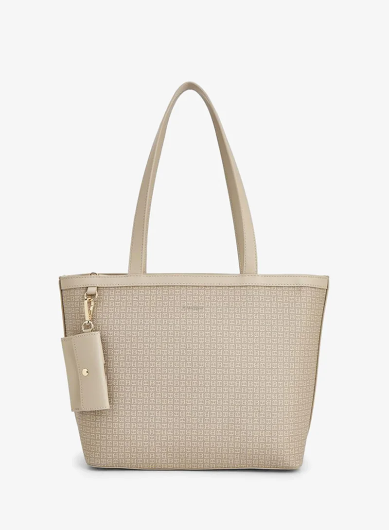 Flora Bella By Shoexpress Monogram Print Tote Bag With Double Handle