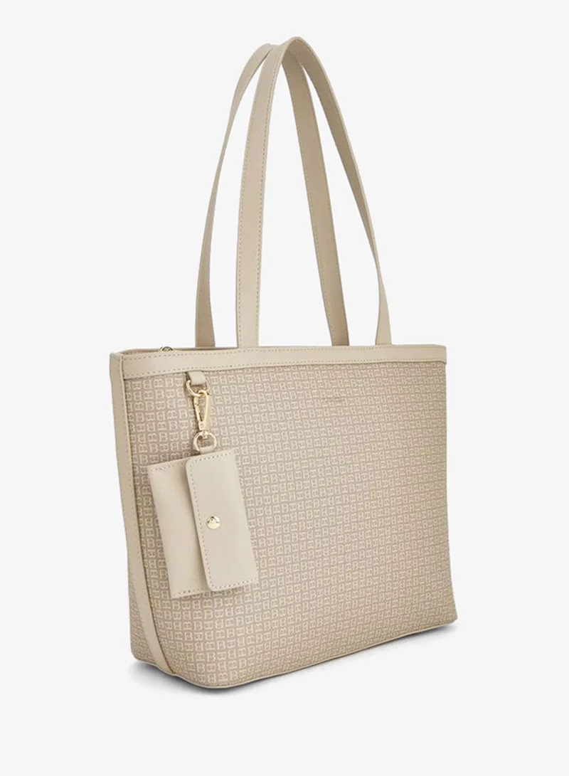 Flora Bella By Shoexpress Monogram Print Tote Bag With Double Handle