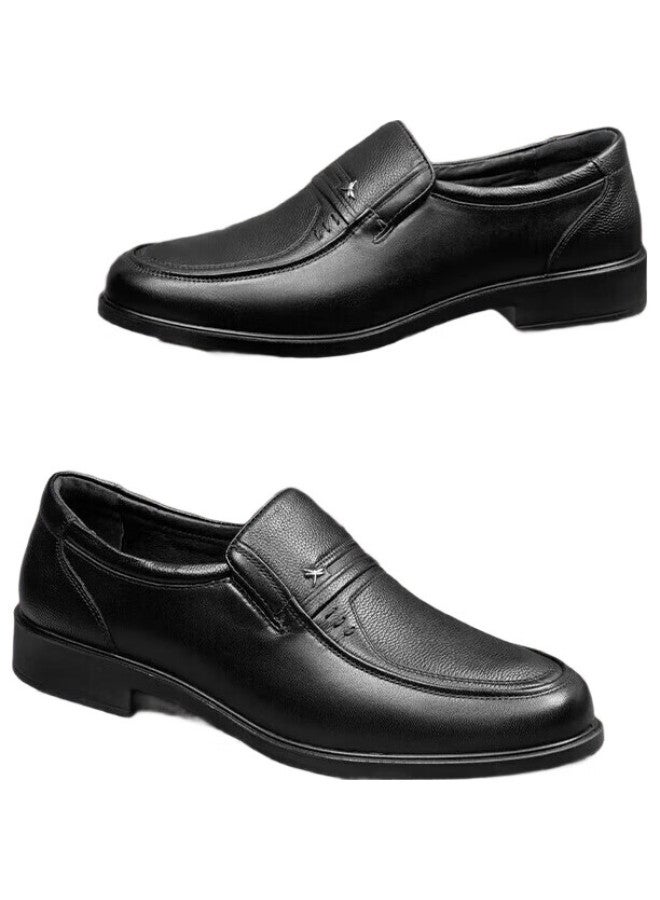 RED DRAGONFLY Hongqingting Men'S Shoes, Spring And Summer Style, Men'S Slip-On Soft Leather Business Casual Shoes, Wta42860, Black, Size 38 - Image 1