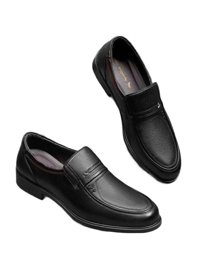 RED DRAGONFLY Hongqingting Men'S Shoes, Spring And Summer Style, Men'S Slip-On Soft Leather Business Casual Shoes, Wta42860, Black, Size 38 - Image 3