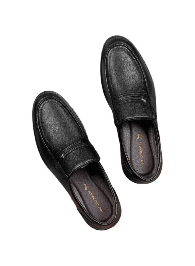 RED DRAGONFLY Hongqingting Men'S Shoes, Spring And Summer Style, Men'S Slip-On Soft Leather Business Casual Shoes, Wta42860, Black, Size 38 - Image 2
