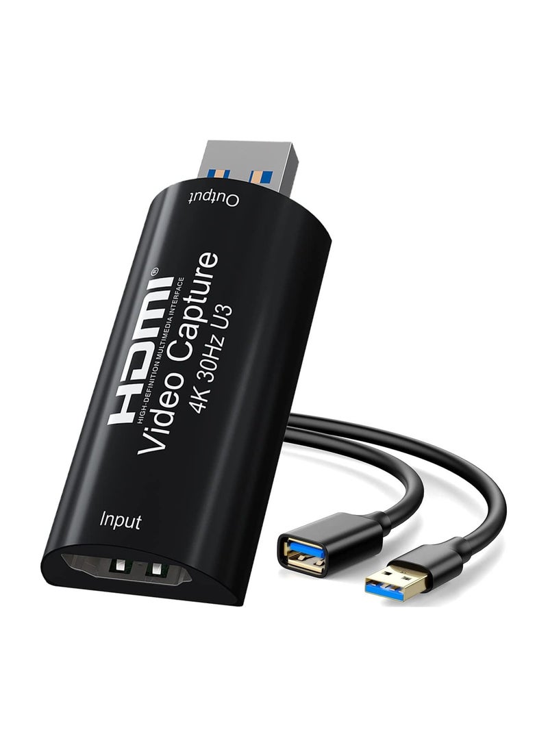 4K HDMI to USB 3.0 Capture Card Video Capture Card Device 1080P 60FPS Cam Link Card Game Capture Card Adapter Screen Record Capture Device for Streaming Gaming Video Conference - Image 1