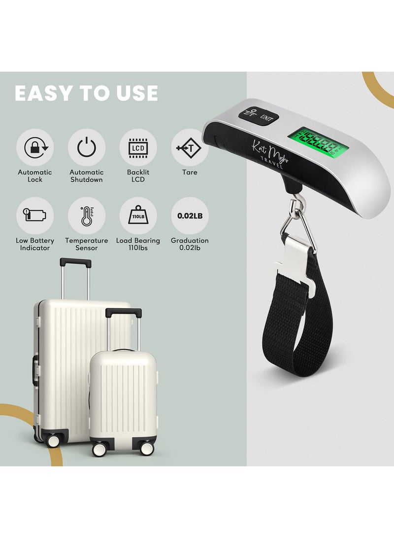 Portable Digital Luggage Scale - Travel Weight Scale with Hook for Suitcases, Bags, and Luggage - Accurate and Lightweight Weighing Solution for Travelers - Image 1