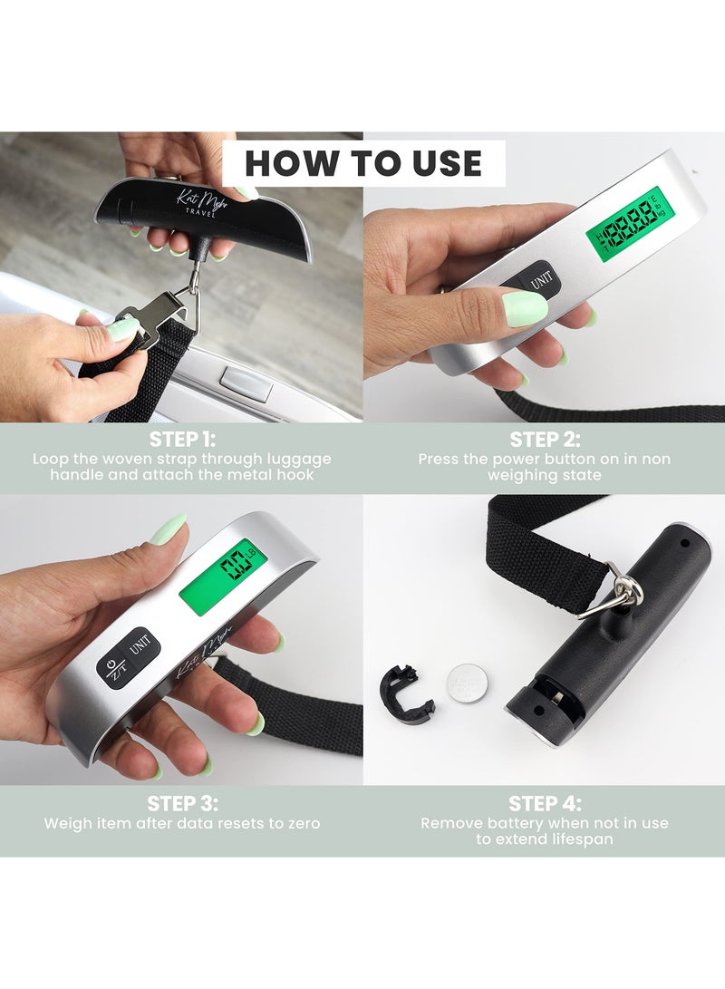 Portable Digital Luggage Scale - Travel Weight Scale with Hook for Suitcases, Bags, and Luggage - Accurate and Lightweight Weighing Solution for Travelers - Image 5