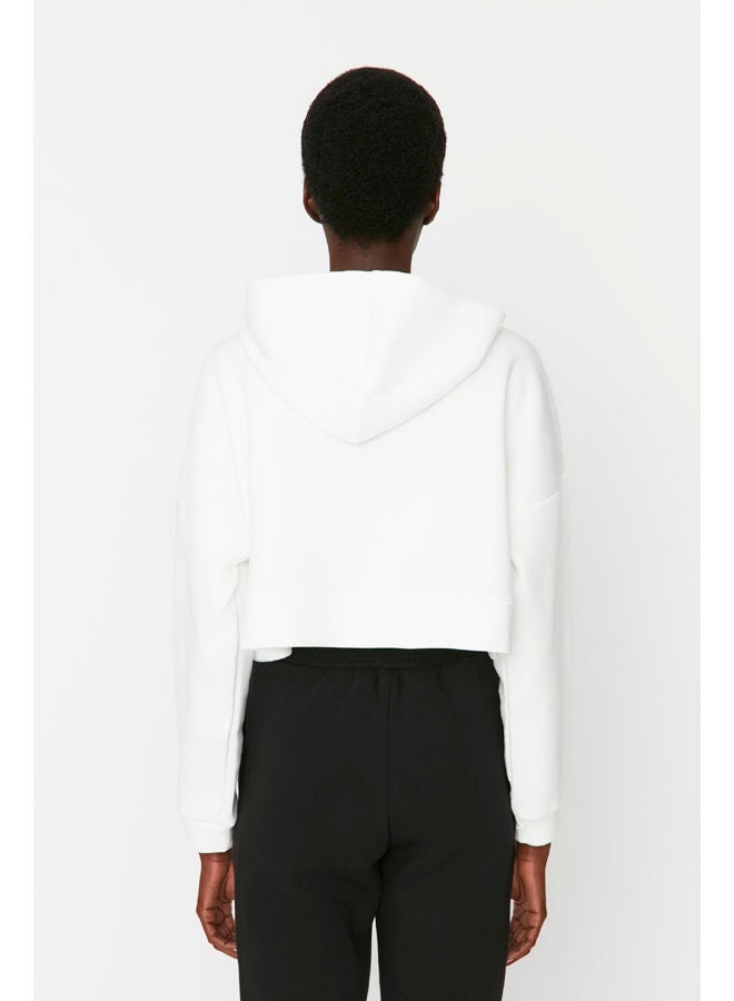 trendyol Sweatshirt - White - Crop - Image 5