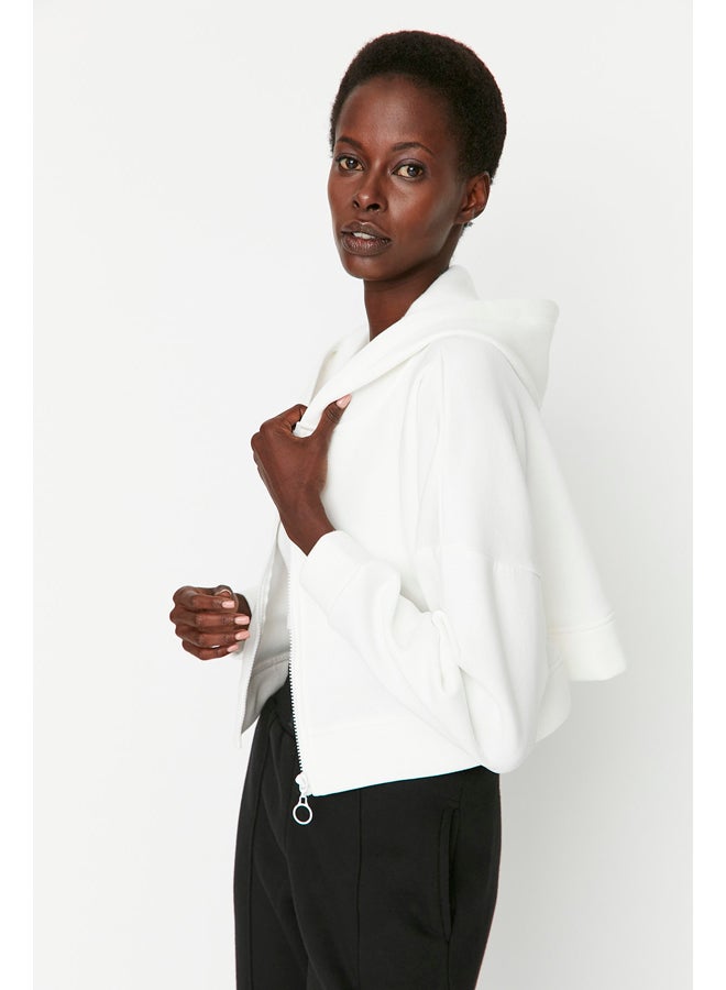 trendyol Sweatshirt - White - Crop - Image 3