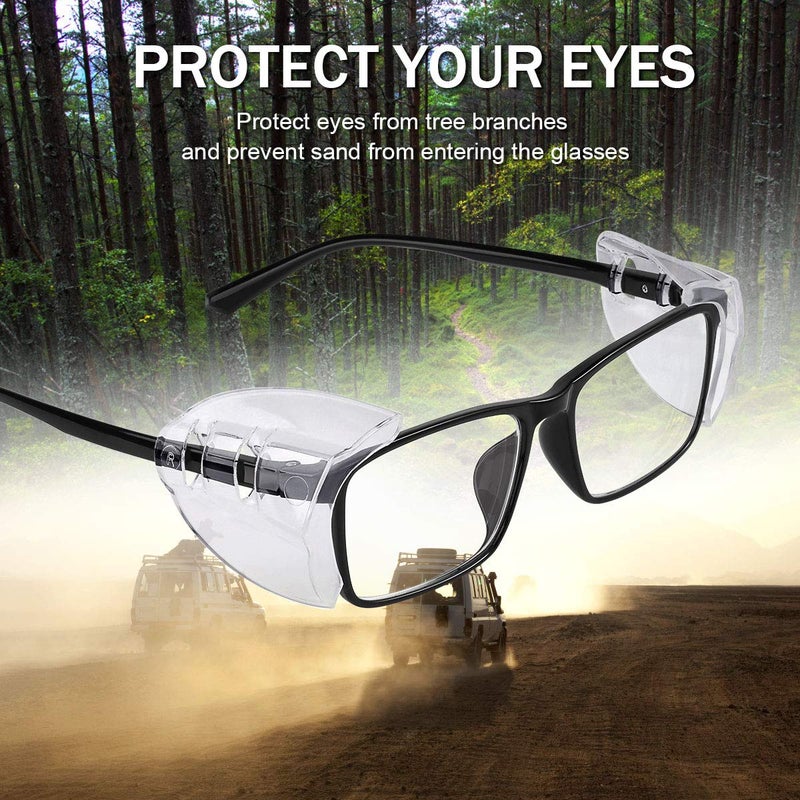 MELASA 6 Pairs Side Shields for Prescription Glasses, Safety Glasses Side Shields for Eye Protection, Slip on Side Shields for Eye Glasses, Fits Most Small to Large Eyeglasses - Image 2