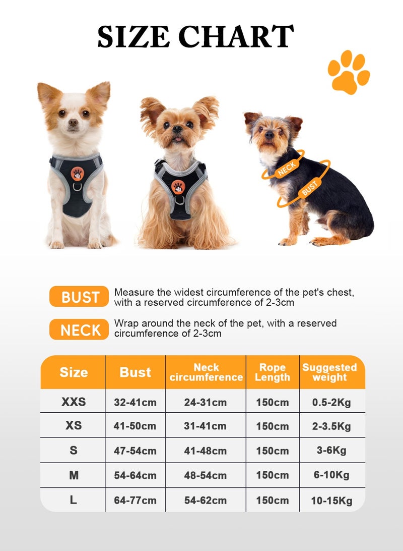 أوربازار طقم حزام وطوق ومقود للكلاب مانع للسحب | يتضمن حزام أمان للكلاب، وأوعية طعام قابلة للطي، وموزع أكياس فضلات. مثالي للتدريب والمشي والتنزه. يناسب الكلاب الصغيرة والكبيرة. - Image 2