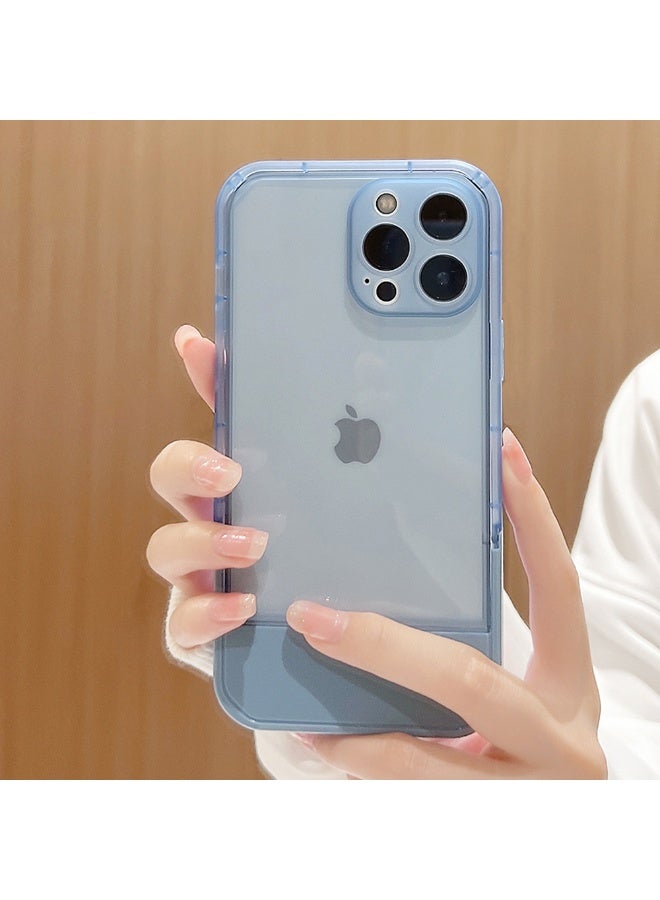 NIBEMINENT Simplicity Transparent Protective TPU Case Cover For iPhone 16 Pro, Blue