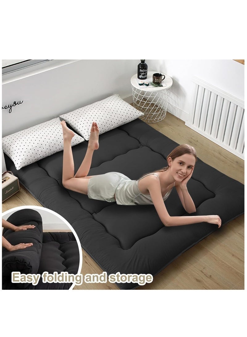 Bukela Thick Japanese Futon Mattress, Floor Mattress, Extra Thick Folding Roll Up Bed Topper Mat, Foam Mattress, Foldable Bed, Sleeping Pad, Travel Lounger Resting Bed - Image 3