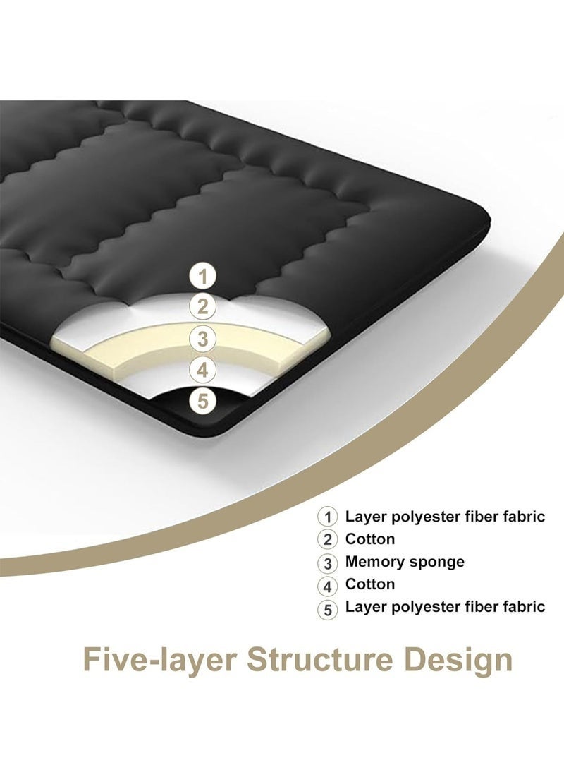 Bukela Thick Japanese Futon Mattress, Floor Mattress, Extra Thick Folding Roll Up Bed Topper Mat, Foam Mattress, Foldable Bed, Sleeping Pad, Travel Lounger Resting Bed - Image 4
