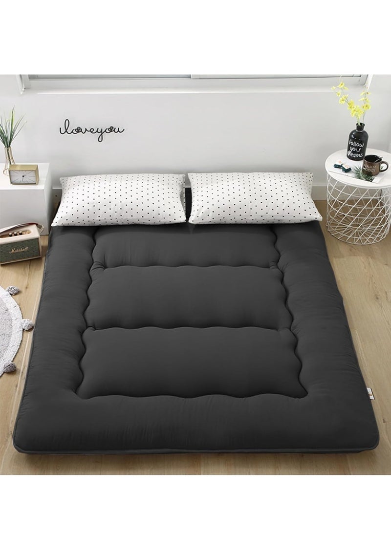 Bukela Thick Japanese Futon Mattress, Floor Mattress, Extra Thick Folding Roll Up Bed Topper Mat, Foam Mattress, Foldable Bed, Sleeping Pad, Travel Lounger Resting Bed - Image 1