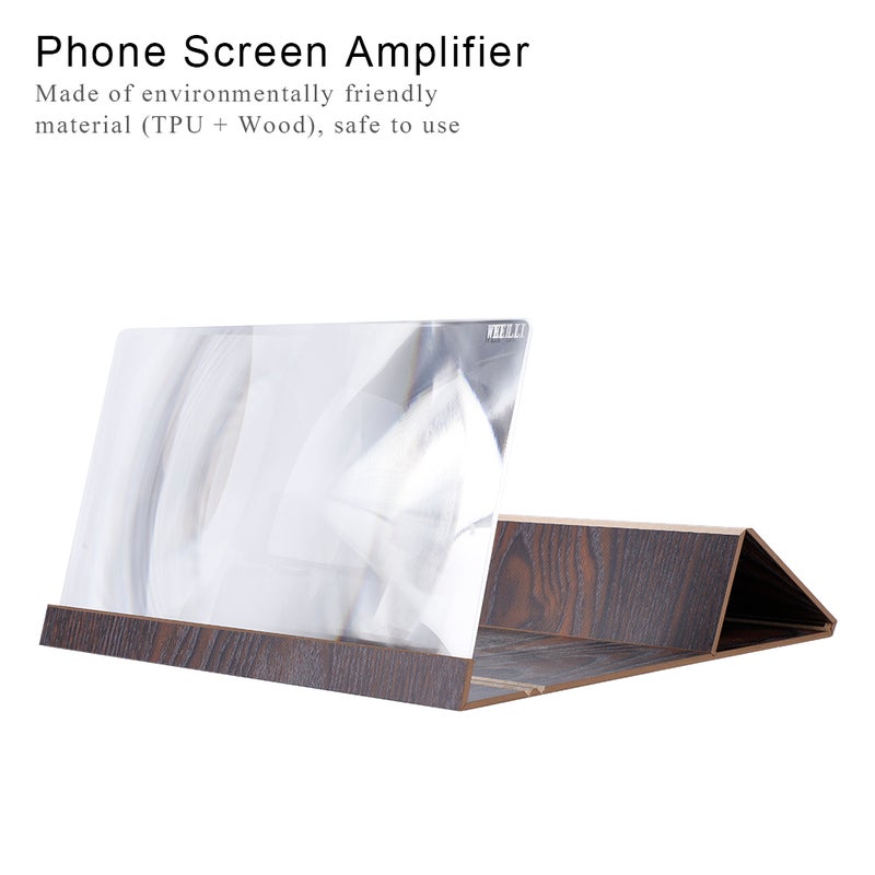 12" Lightweight Wood Phone Screen Amplifier Magnifier Eye Protection Display Holder Stand White - Image 1