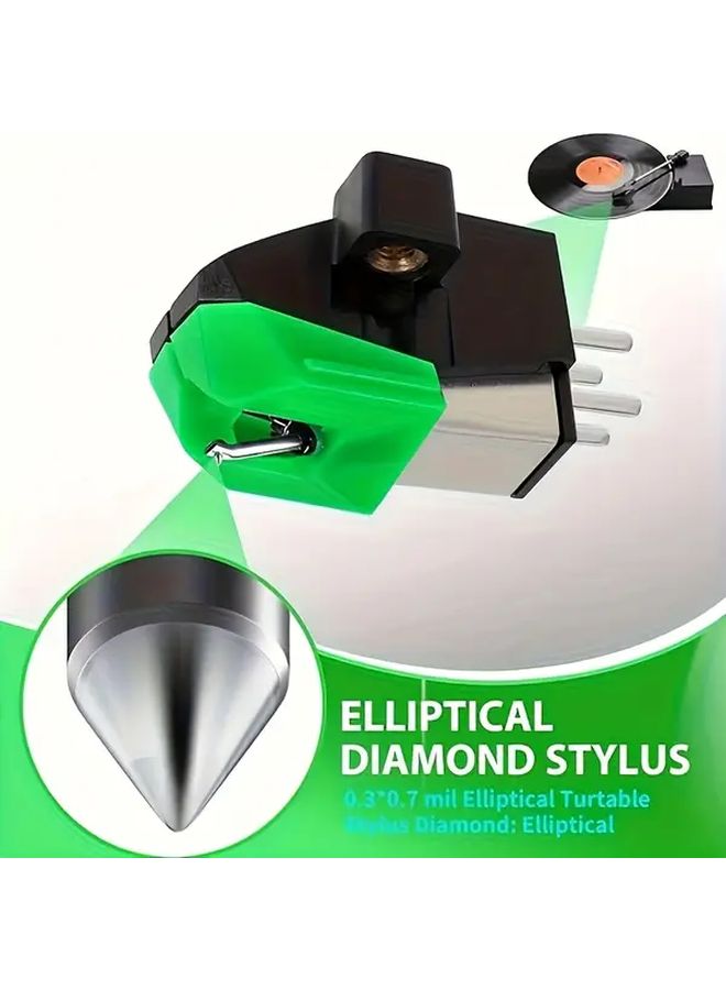 AT VMN95E Stylus Replacement Green Cartridge For Vinyl Record Players - Image 5
