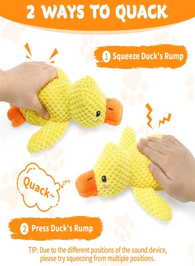 VOXGET Calming Duck Toy for Dogs, 2026 New Interactive Crinkle Toy with Quack Sound for Dogs Teeth, Soft Stuffed Plush Mellow Calming Duck Pillow for Puppy Keep Busy -Yellow, 9.8"x8.6"(S) - Image 3