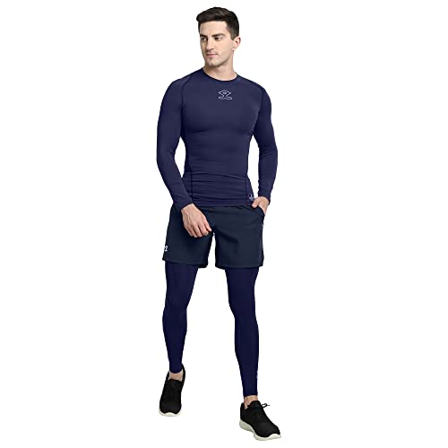 SHREY Intense Compression Long Tights for Men's Navy - Image 5
