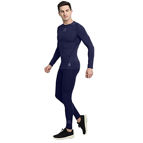 SHREY Intense Compression Long Tights for Men's Navy - Image 4
